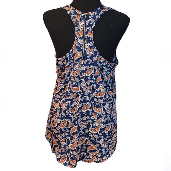 Forever 21 Blue Orange Paisley Print Tank Small - Picture 3 of 6